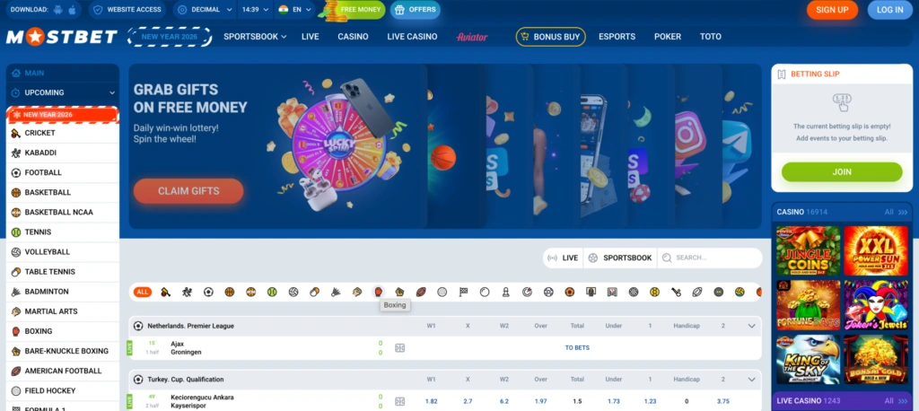 Mostbet India – online sports betting platform